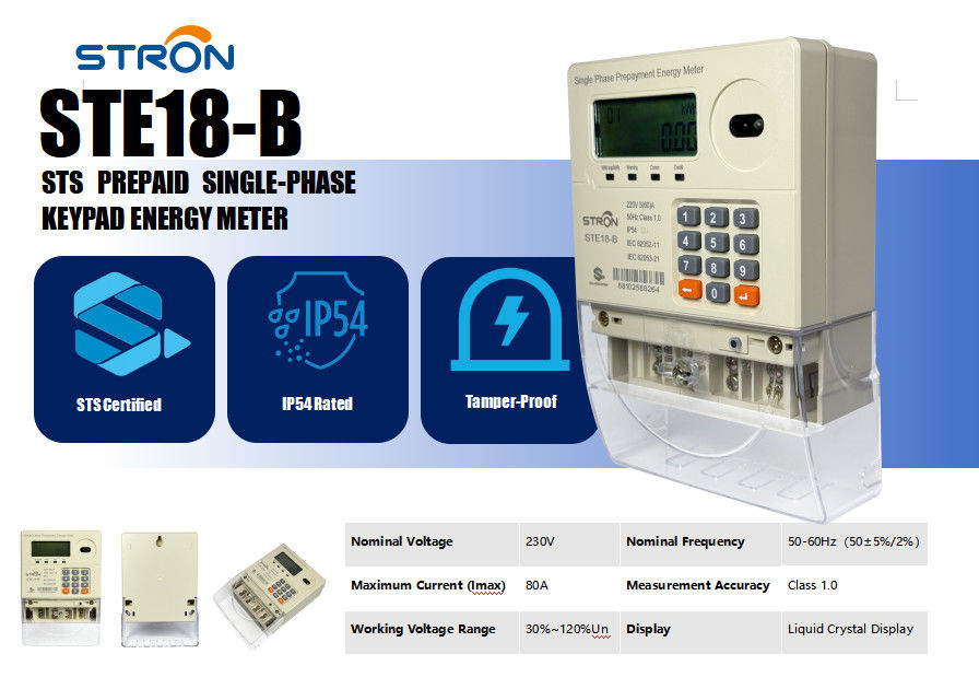 Готовый к мобильным платежам интеллектуальный предоплатный счетчик электроэнергии с 10-летним журналом данных и автоматическим отключением при несанкционированном доступе
