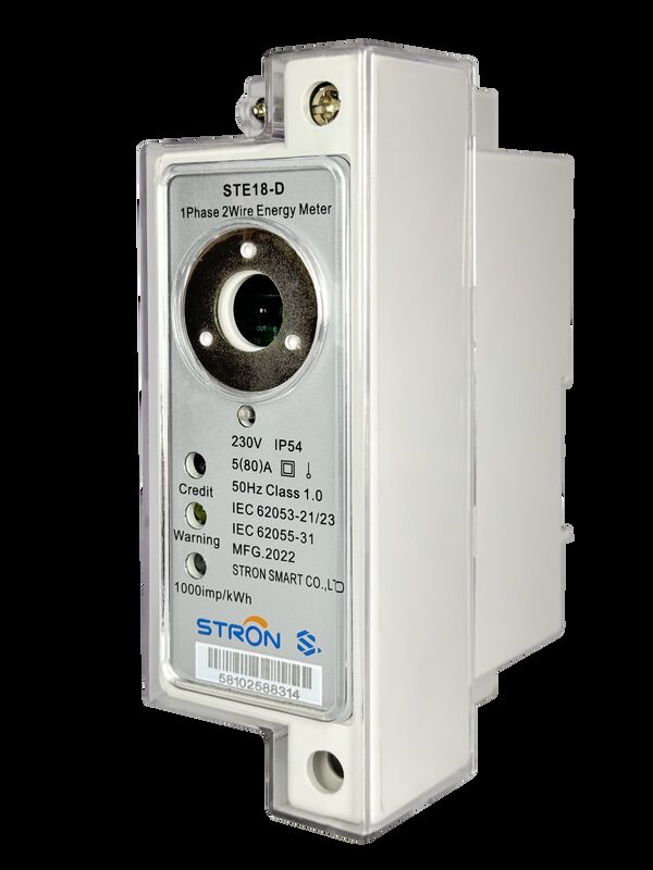 DIN-рейковый однофазный предоплатный счетчик электроэнергии. Интеллектуальный предоплатный счетчик электроэнергии. Номинальная частота 50-60 Гц. С функцией предоплаты для мониторинга энергопотребления.