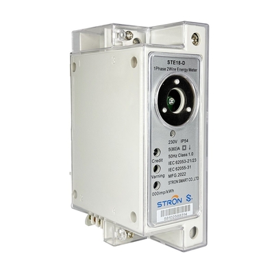 Передплатное Din-Rail однофазный электрический счетчик + CIU RF/PLC Модуль связи
