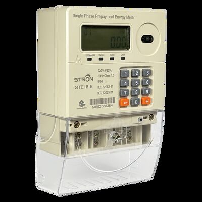 IP54 Интеллектуальный многотарифный/противотарифный/предоплачиваемый однофазный счетчик электроэнергии на клавиатуре с ограничением мощности с продающим программным обеспечением